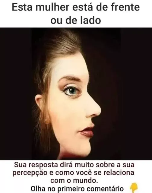 A mulher Está Olhando Para o Lado Ou Para Frente?