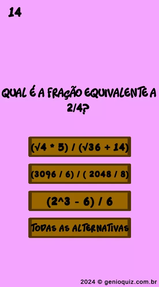 Quiz Fundamental - Qual fração é equivalente?