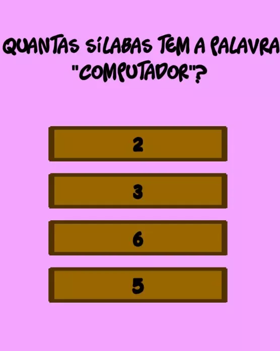 Quiz Fundamental – Quantas sílabas tem a palavra ‘Computador’?